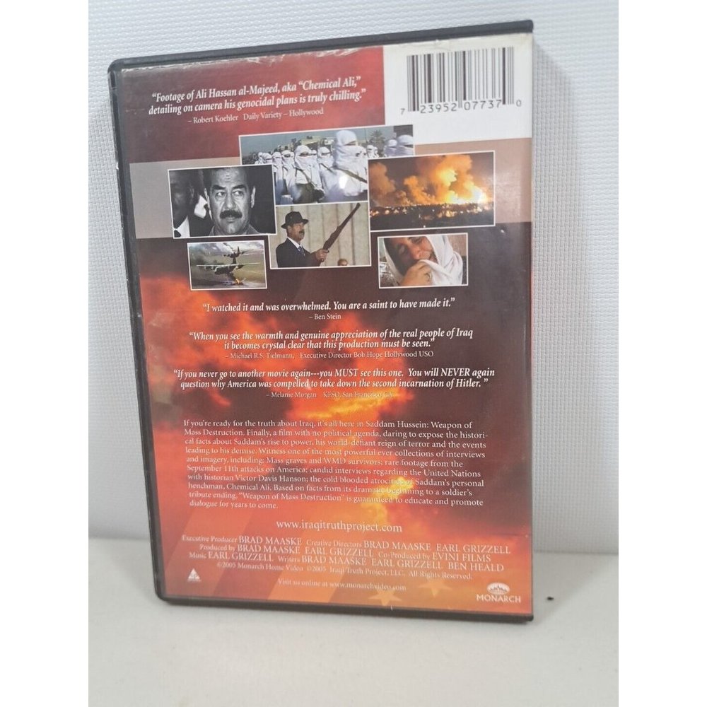 Saddam Hussein: Weapon of Mass Destruction DVD, 2005 Iraqi Truth Project - Picture 2 of 3